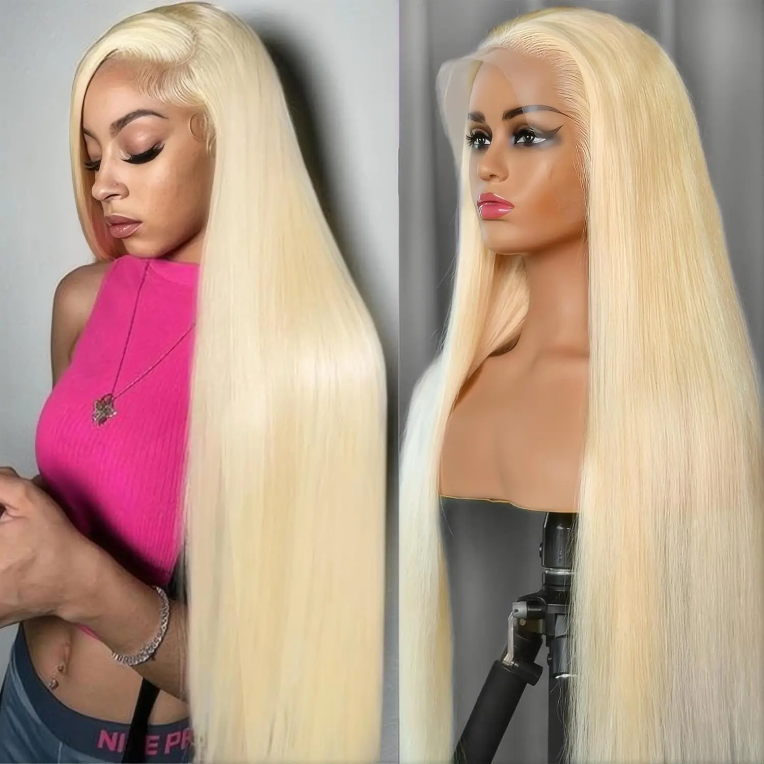 

Blonde 613 lace front wigs 13x6 hd lace Frontal wig 30 40 inch Brazilian Bone Straight 100% human hair For Women Choice