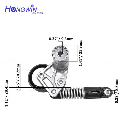 Imagen 2 del producto Tensor de correa de ventilador compatible con Ssangyong Actyon Korando Rexton W Rodius II 2,2 2,0 XDI 6712000270 6712000370 1722000101 6712000101