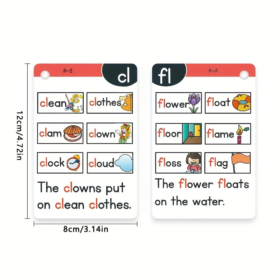 67 Waterproof Phonics English - Learning Flashcards in 112 Groups