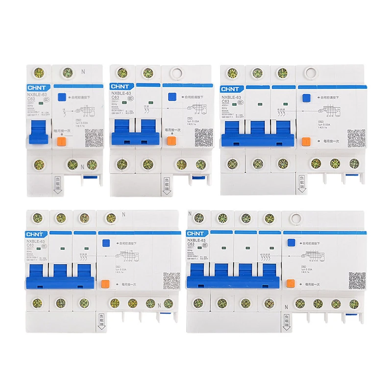 

NXBLE-63 1P+N C63 30mA 6kA Leakage protector Kunlun circuit breaker NXBLE3263a household leakage protection