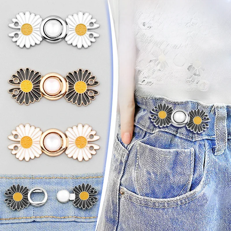 Boutons métalliques réutilisables, 4/2/1 pièce, fermeture à pression en perles, épingle pour pantalon, bouton rétractable, boucles à coudre, jean, ajustement parfait, réduit la taille