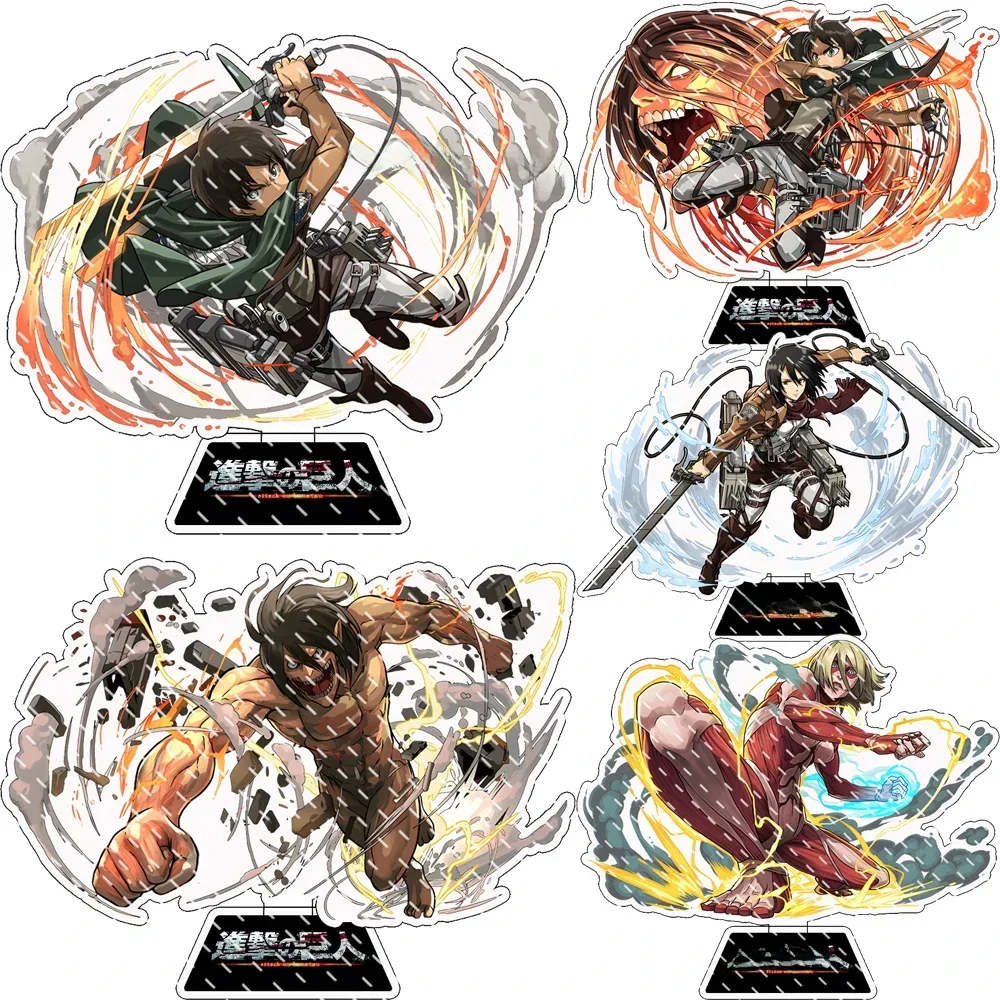 Support en acrylique pour figurine Anime attaque sur Titan, Eren Jaeger Mikasa · Ackerman, plaque modèle, décoration de bureau, panneau debout, cadeaux pour les Fans