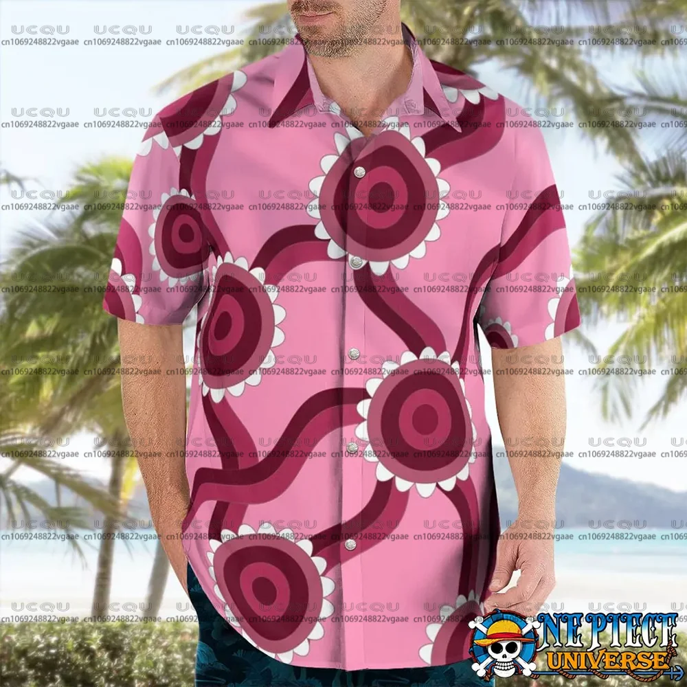 Camiseta para hombres y niños, ropa deportiva, camiseta deportiva, Luffy Dressrosa, una pieza, rosa hawaiano, Sanji Skypiea, patrón hawaiano, regalo de Cosplay