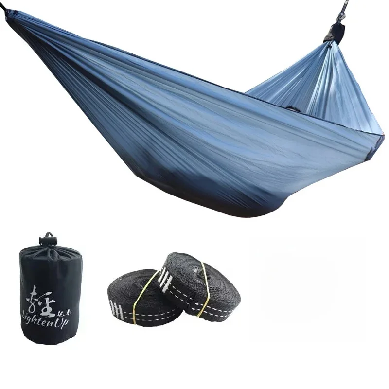 2024 New Ultralight 380T (20D) Outdoor Camping Nylon Hammock Sleep Swing Tree Bed Garden Backyard Protable Hammock Chair