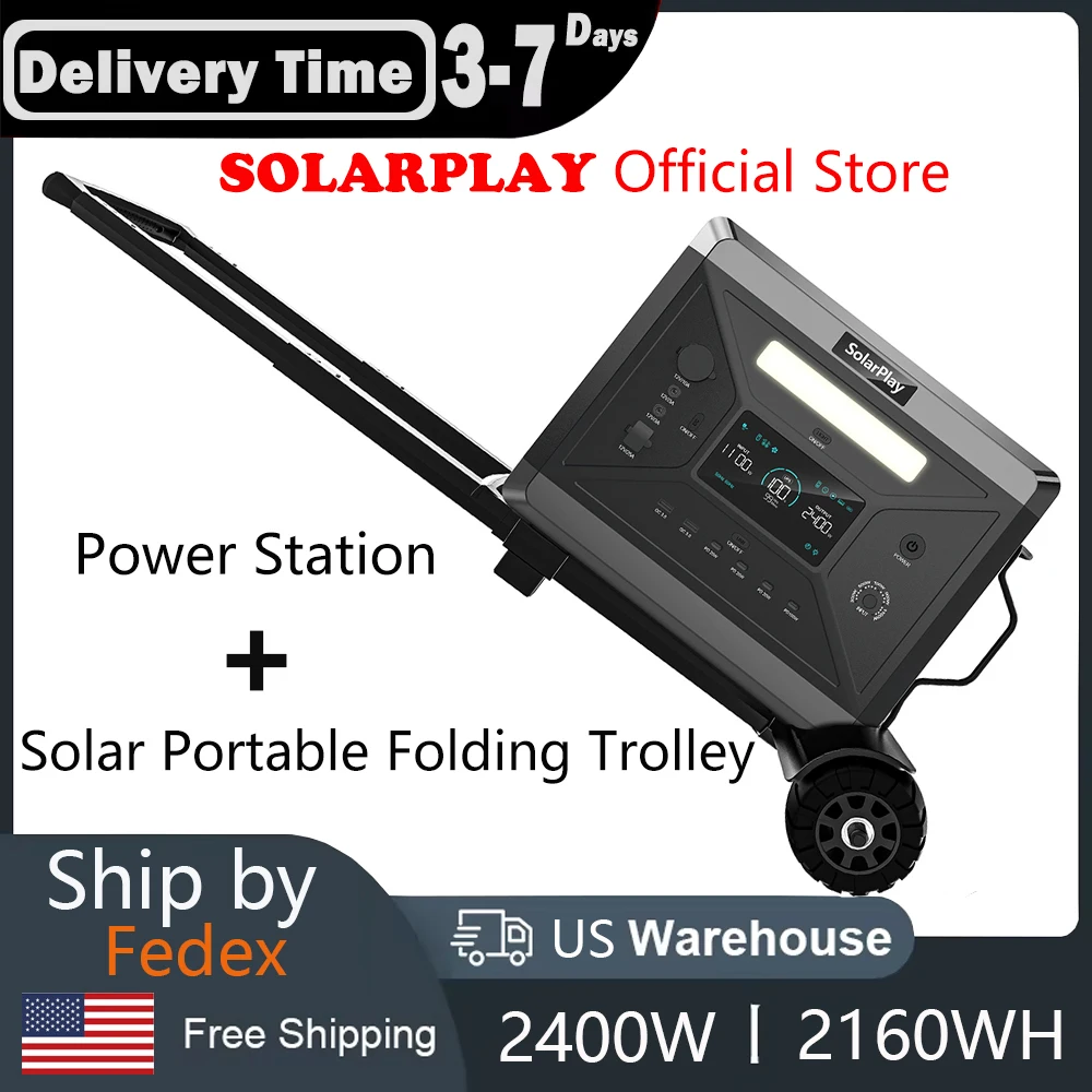 SOLARPLAY Mobile Power 220v 2400w Portable Power Station 2160WH Camping Supplies Auxiliary Battery Lifepo4 For Camping Outdoor