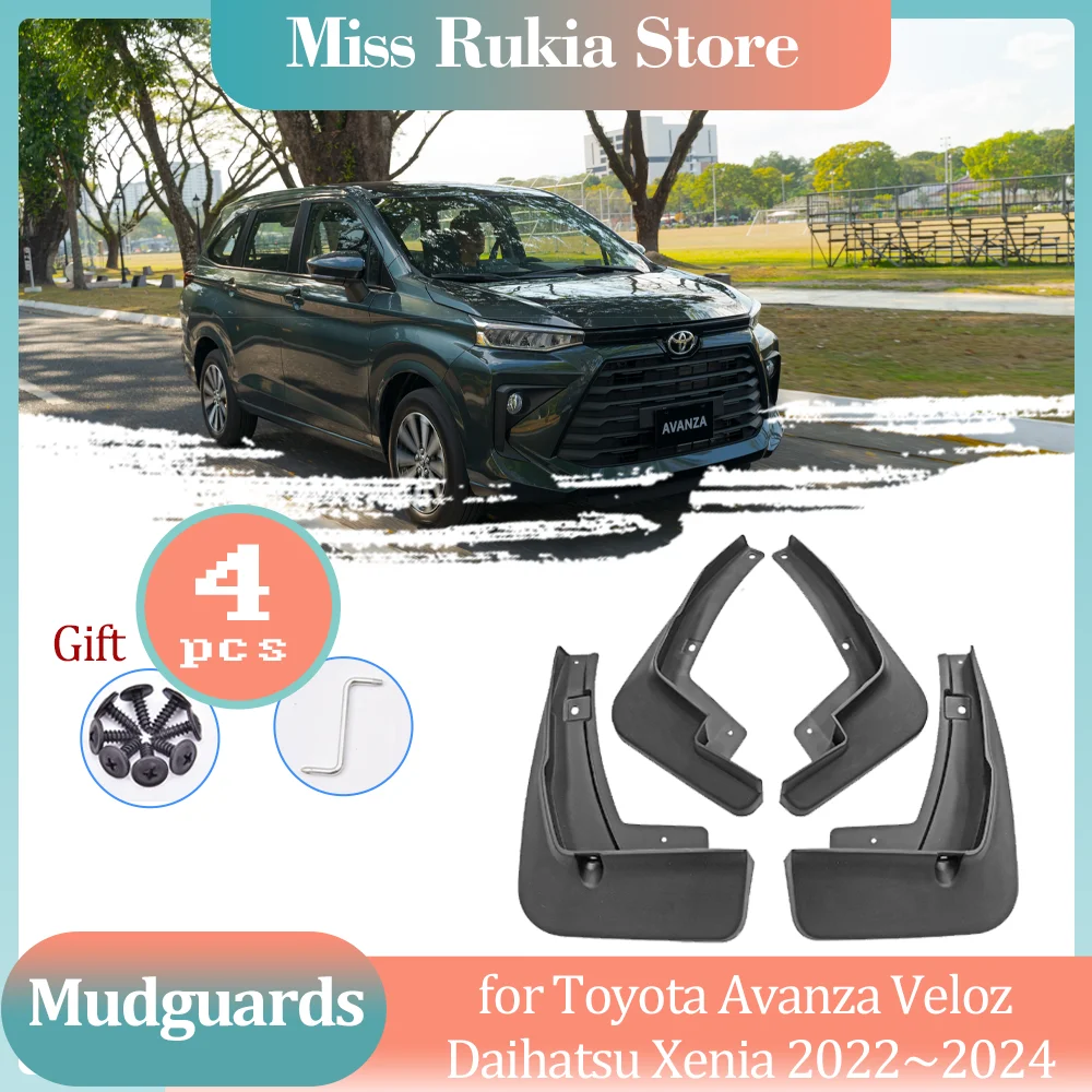 Car Mud Flaps for Toyota Avanza W100 W150 Veloz Daihatsu Xenia 2022~2024 Mudguards Splash Guard Fender Flare Cover Accessories