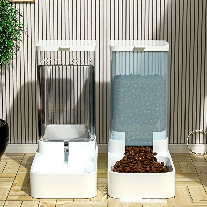 

2pcs Automatic Dog & Cat Feeder, - (No Outlet) Smart Pet Dispenser with Timer, Auto Feeding System for Multiple Meals