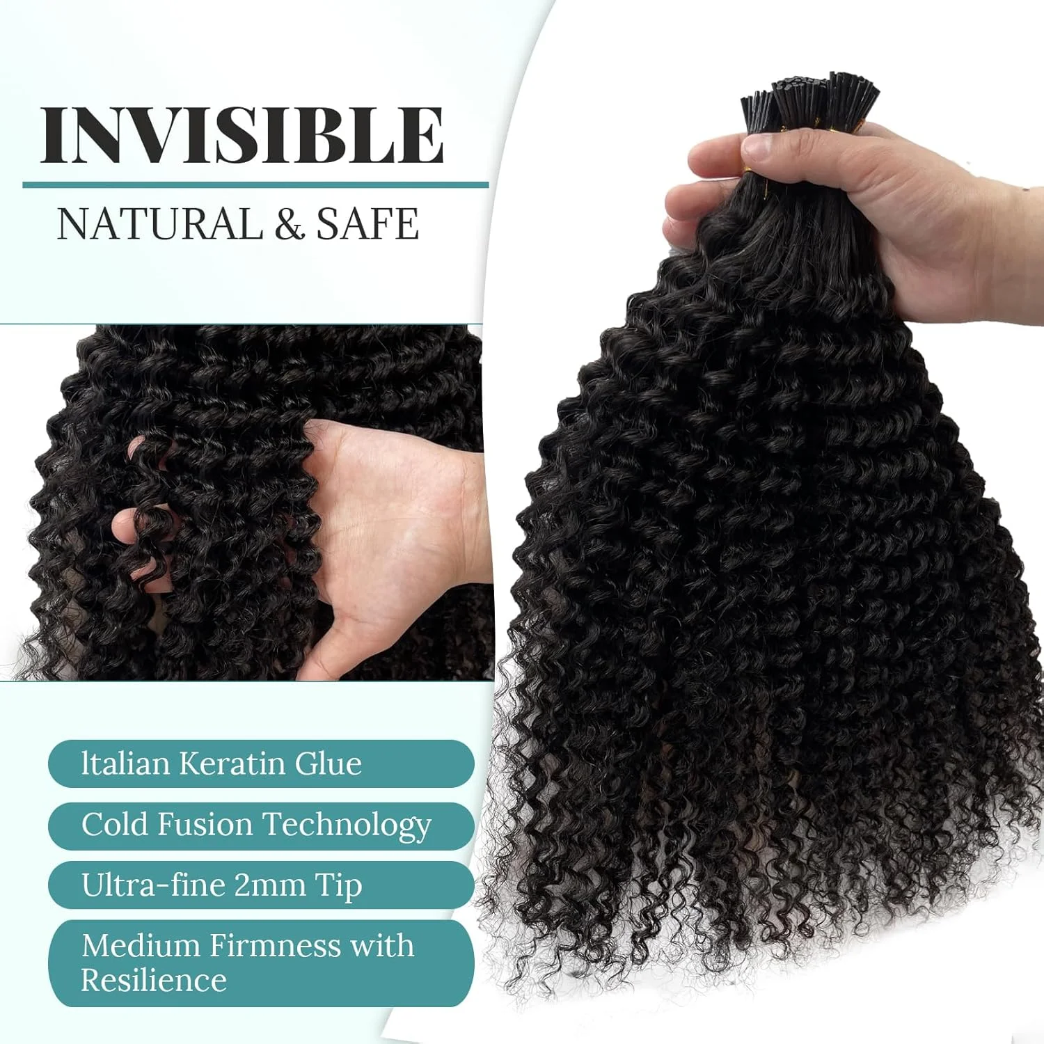 موجة عميقة قبل المستعبدين عصا تلميح شعر مستعار بشري I تلميح وصلات شعر قطعة شعر # 1B شعر Itips أسود طبيعي