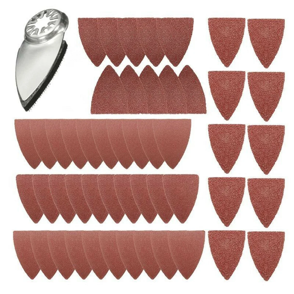 

5-50 PCS Multi Functional Finishing Finger Triangle Grinding Dry Sandpaper 38 * 52mm Grain Size 80-240 Mesh