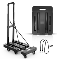 Foldable Transport Trolley Loading Capacity 227kg Luggage Trolley with 6 Rotate 360 °   Wheels Storage Trolley Telescopic Handle