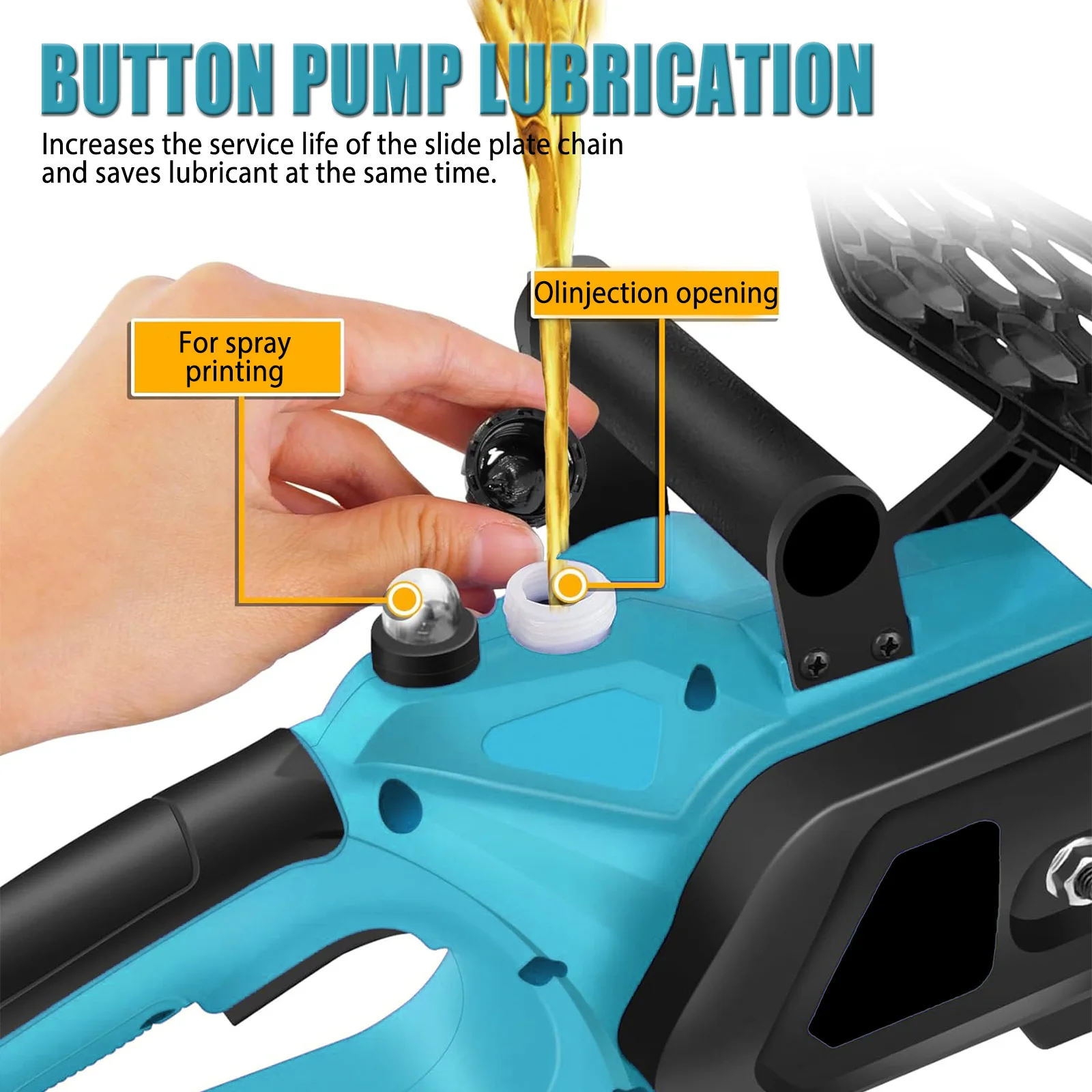 منشار كهربائي بدون فرش مقاس 12 بوصة، منشار كهربائي مع بطارية 5500 مللي أمبير في الساعة * 1 سلاسل * 2، منشار كهربائي محمول خفيف الوزن لفرع الخشب #3