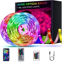 1-40M RGB LED Strip Lights Tape Bluetooth SMD 5050 5V USB Color Changing Flexible Lamps Tape Ribbon Diode for Home Room Decor TV