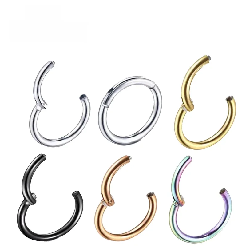 Piercing en titane G23 pour hommes et femmes, anneau en antarctique ClUNICEF, petit septum ouvert, boucles d'oreilles en antarctique, bijoux de corps Helix d'oreille, segment haut