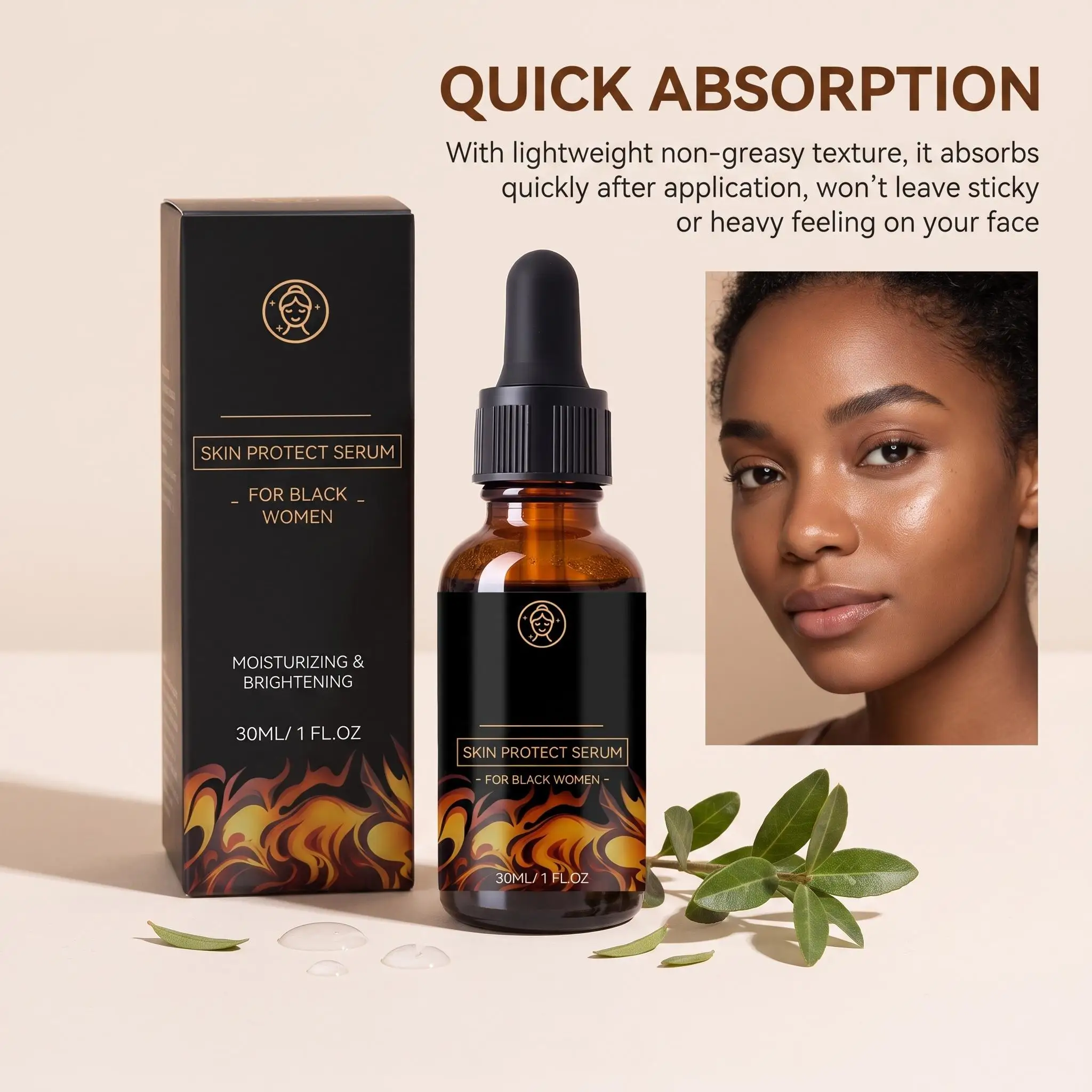 Facial Protect Serum Castor Oil Firming Skin Tightening Deep Moisturizing Barrier Repair Lightweight Fast Absorbing Daily Skin Care