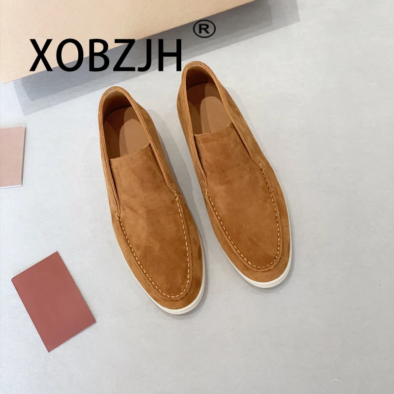 No Logo-Luxury Designer Warm Winter Boots 2025 New Men's Suede Leather Winter Trends Casual Flat Shoes Comfort Walking Shoes