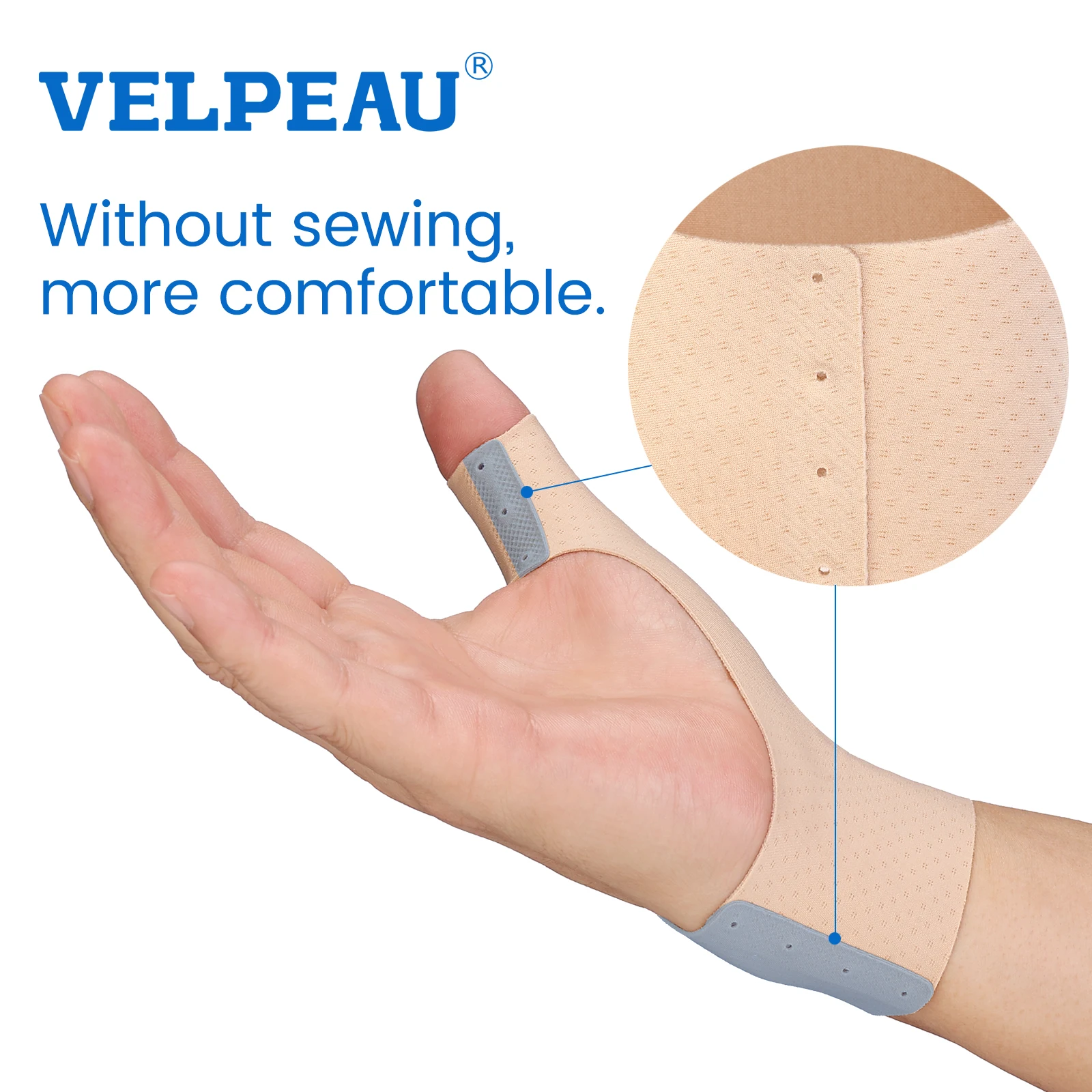 VELPEAU Elastic Thumb Sleeve Relieve Mild Arthritis Pain and Tenosynovitis Thumb Compression Cover Skin-friendly and Splashproof