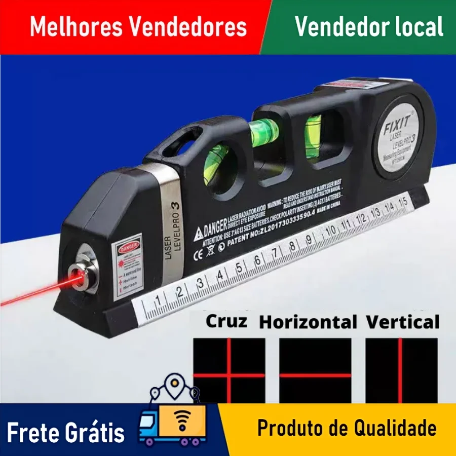 Niveladora Laser Profissional Régua Trena Digital Nivelamento Medição Engenharia Construções Reformas Projetos de Alta Qualidade
