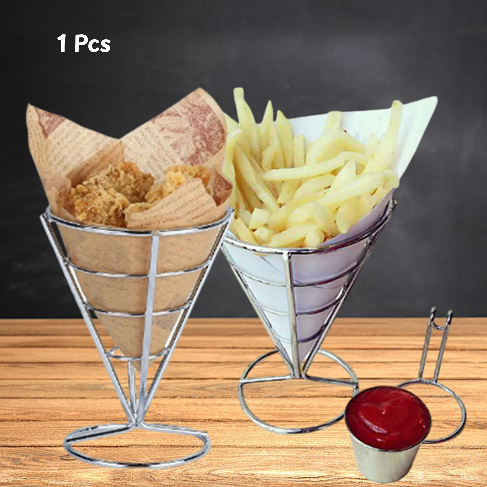재사용 가능한 콘 거치대 스탠드, 프렌치 프라이 스탠드 - Food Snacks For Picnic 리뷰 및 가격