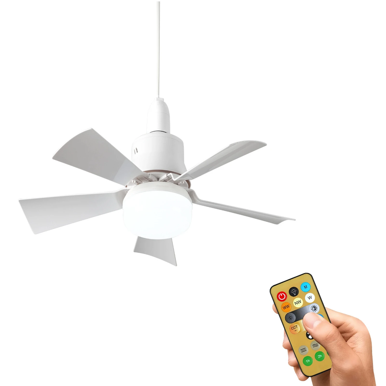 Deckenventilator mit Blumenmuster, E27-Gewinde, Fernbedienung, starke Kühlung, leiser Motor, multifunktionale Anpassung für Schlafzimmer