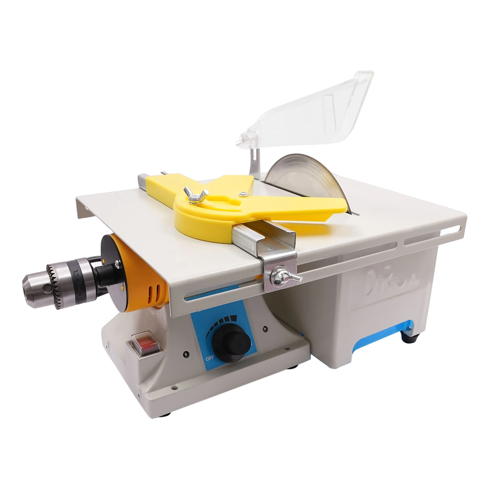 Multifunction Mini Table Saw Woodworking Lathe Electric Polisher Grinder Cutter Large Workbench for Cutting, Grinding, Polishing