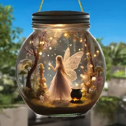 Boho Fairy Solar Jar Hanging Signage Enchanted Forest Themed Acrylic Decor for Living Room Ideal Gift for Fantasy Enthusiasts