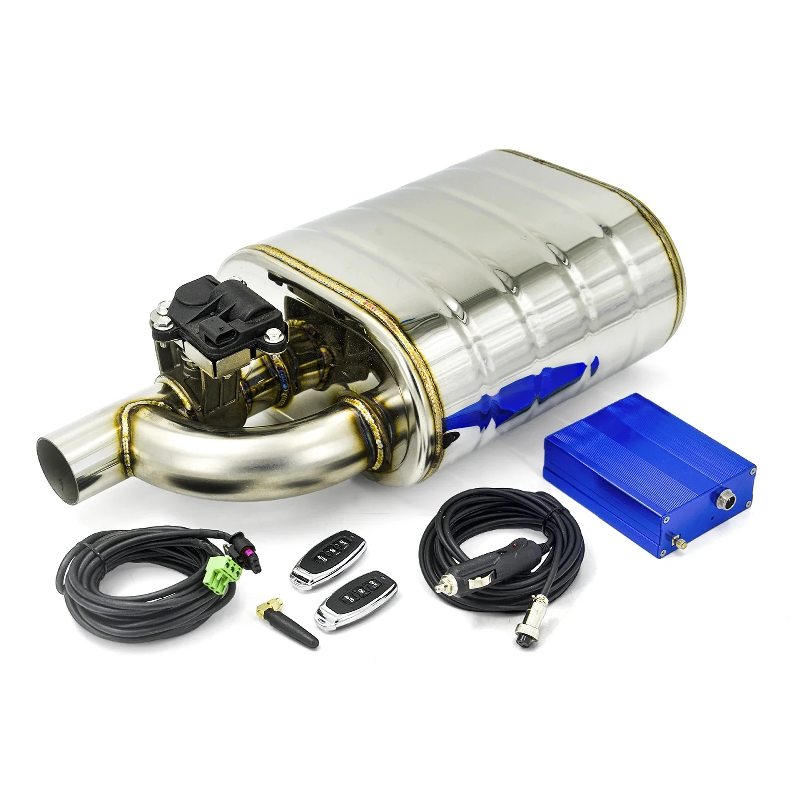 Universele 51/63/70/76mm Uitlaat Elektrische Uitlaat Klep Uitlaatklep Uitsparing Klep Met Afstandsbediening systeem - afbeelding 2