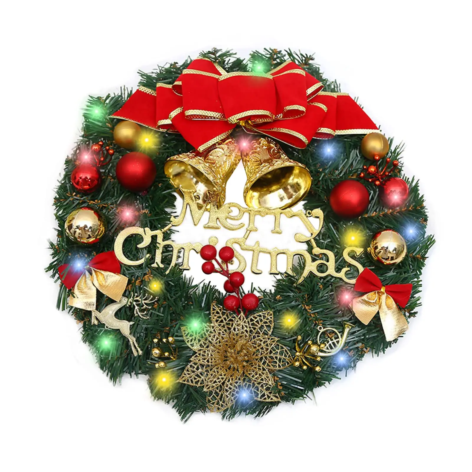 Kerstkrans voor buiten, Kerstkrans voor de deur, Kunstmatige kerstkransen, voor voordeur, muur, boomdecoratie, kerstfeest, winkelcentra