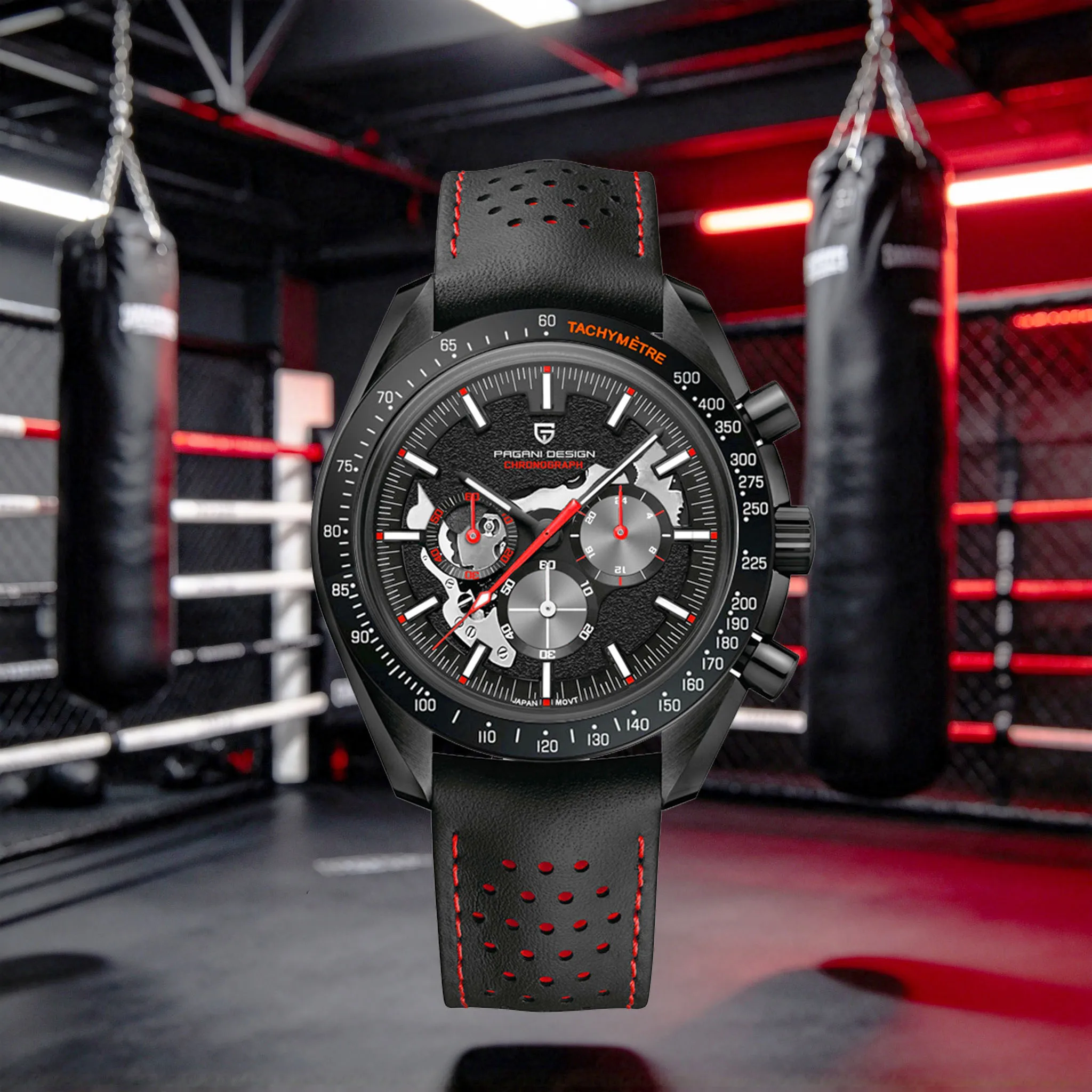 2026 PAGANI DESIGN Cool & Edgy Men's Quartz Watch For Men Gym & Fitness Tachymeter Bezel 10bar Waterproof Three-Eye Chronograph