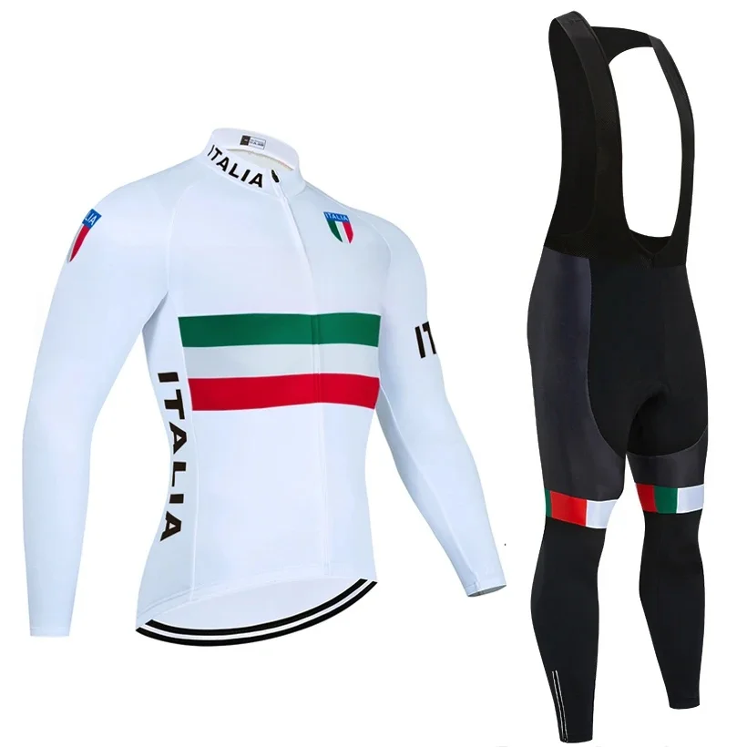 AliExpress EFAPEL Winter ITALIA 2025 Long Cycling  Jersey Bike Jacket Maillot Pants Set UAE Team Ropa Ciclismo Thermal Fleece Bicycle Clothing