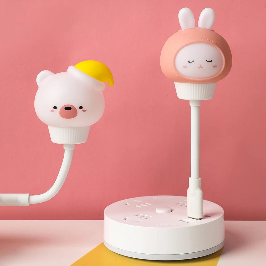 USB LED かわいい漫画クマひよこ子猫ナイトライト リモコン付き 赤ちゃん子供の寝室の装飾ベッドサイド用