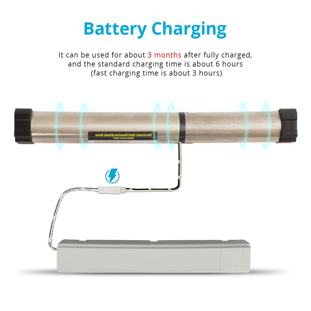 Zemismart-Motor de persiana eléctrica con batería para persianas de aluminio, Motor de persiana motorizada Broadlink RF, Control remoto