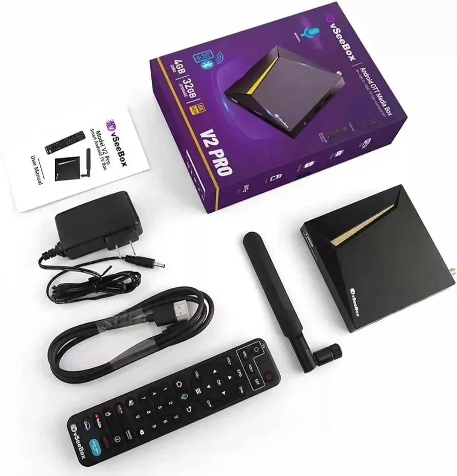 vSeeBox V2pro - Live TV- Voice RemoteGoogle Assistant 6K