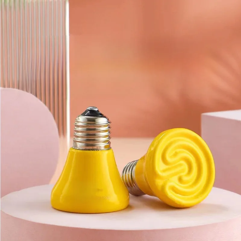 220V E27 podgrzewacz dla zwierząt żarówka Brooder dalekiej podczerwieni lampa grzewcza żółte czarne ceramiczne kurczaki żółw jaszczurka gad światło — zdjęcie 2
