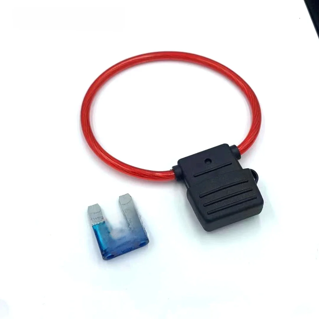 1 zestaw uchwytów bezpieczników automatycznych 8AWG Uchwyt bezpiecznika MAXI z przewodem 26 cm Plastikowa osłona z bezpiecznikiem MAXI 60A — zdjęcie 2