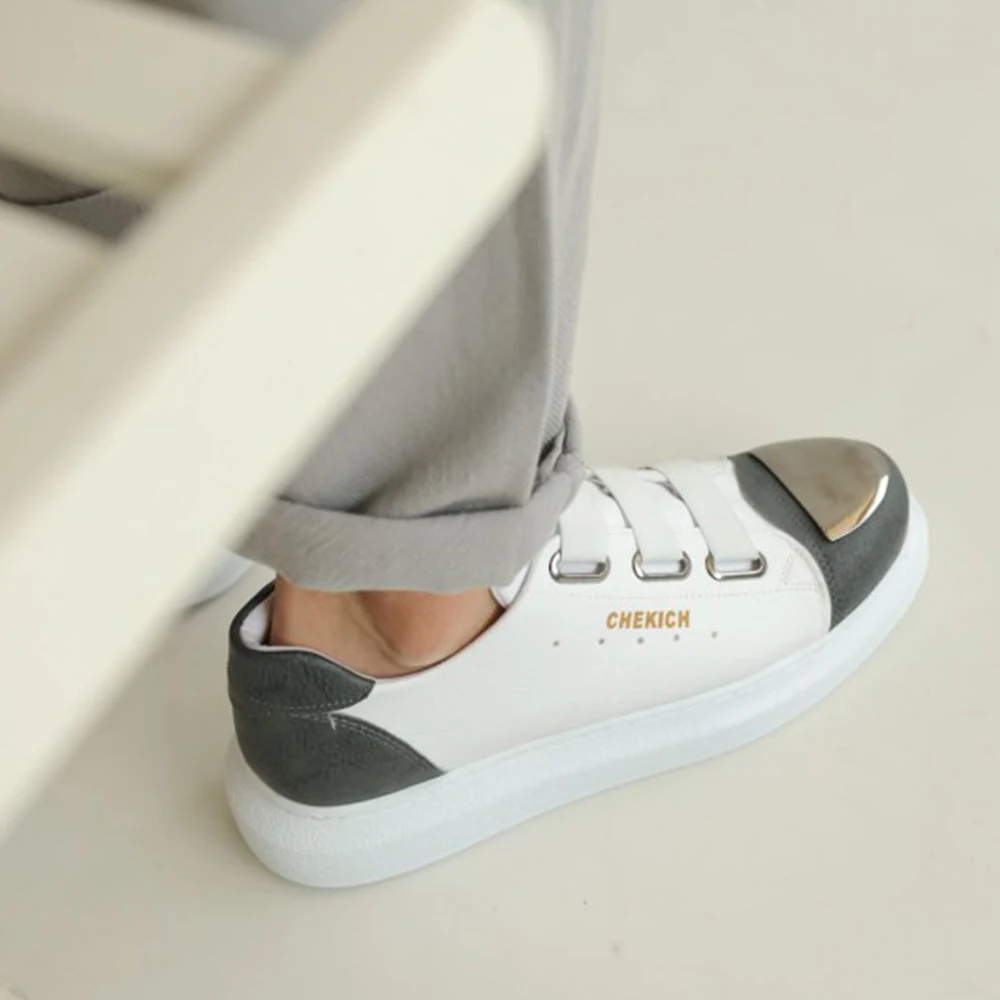 FOH Store Men's Shoes GBT WHITE GRAY Color Elastic Band Closure Artificial Leather Spring and Autumn Seasons Slip On Comfortable 2023 Fashion Wedding Orthopedic Suits Comfort Lightweight Casual Odorless Breathable 251