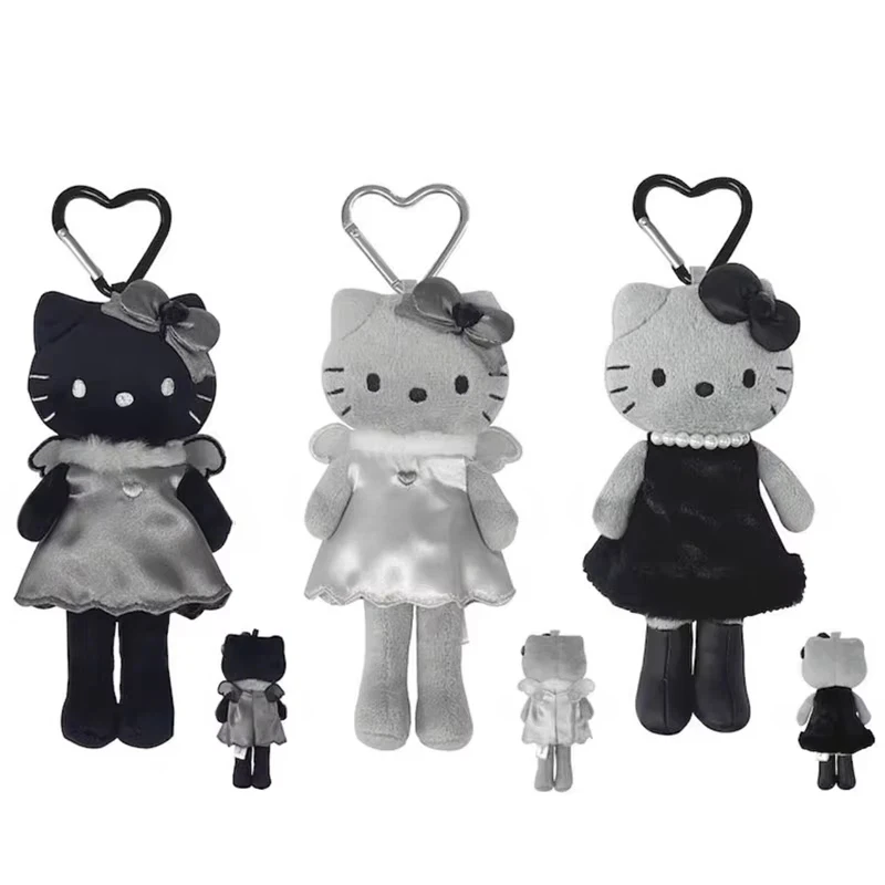 Niedliche Anime-Figur Kuromi Ugly Fish Vollschwarz Dunkelgrau Carbon Black Serie Plüsch-Schlüsselanhänger Anhänger Spielzeug Taschen-Deko Geschenk für Fans – Detail 2