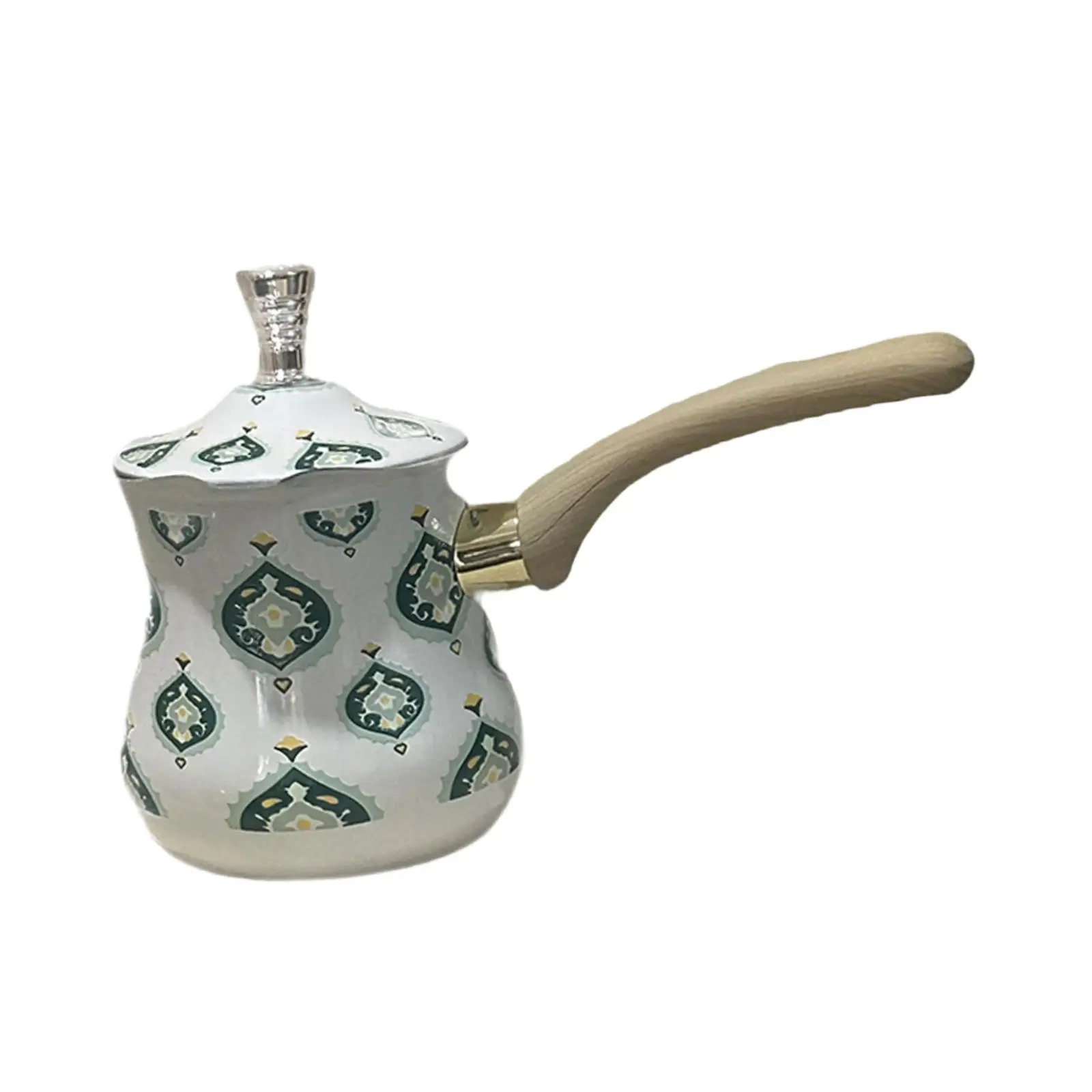 

500ml/720ml Turkish Coffee Pot with Long Handle Portable Butter Warmer Pot for Kitchen Camping Restaurant Chocolate Melting Pot