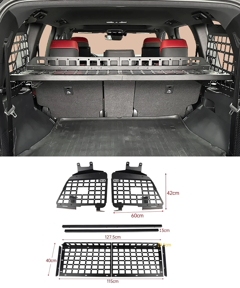 For Toyota Land Cruiser LC300 J300 2022 2023 2024 Modular Storage Molle Panel Shelf Modification Rear Trunk Debris Rack Luggage