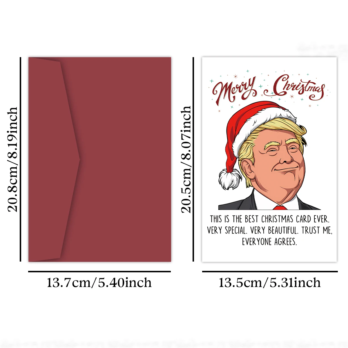 Festive Trump Christmas Card: The Best Christmas Card Ever,Xmas Gift Cards for Family and Friends,Merry Christmas Greeting Card