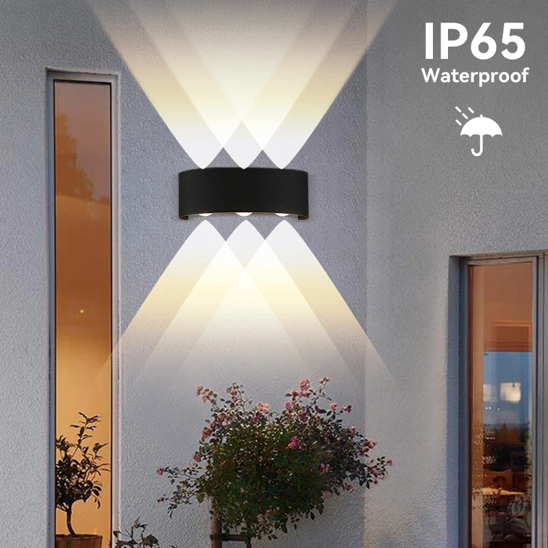 Lámpara LED de pared para exteriores, luminaria impermeable para patio, porche, jardín, estilo nórdico moderno