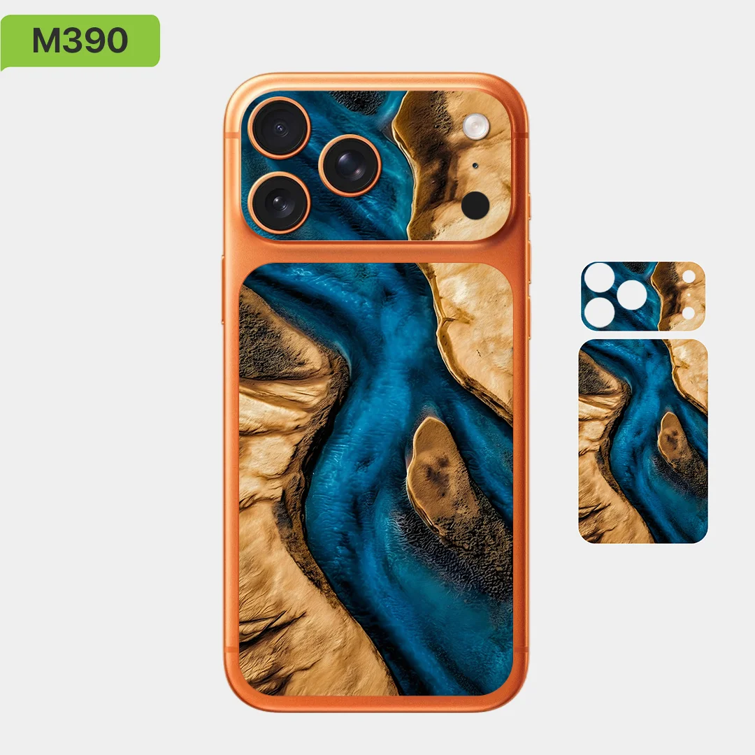 ملصق فينيل جلدي لهاتف iPhone 17 Pro max/iPhone 17 Pro، مجموعة خشبية من جلود Nexa، كاميرا وبطارية، BC0039 #4