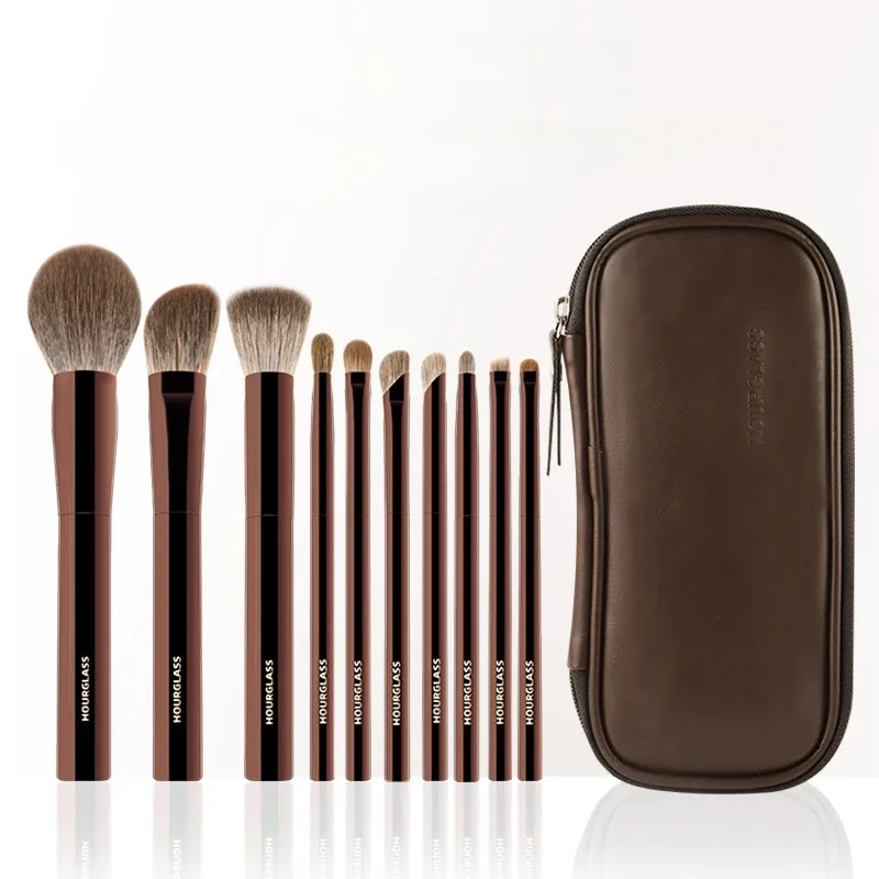 Zandloper make-upborstelset 10, zachte en handige oogschaduw, concealer, stucwerk, verzorgingsgezichtsmake-upborstels - afbeelding 2
