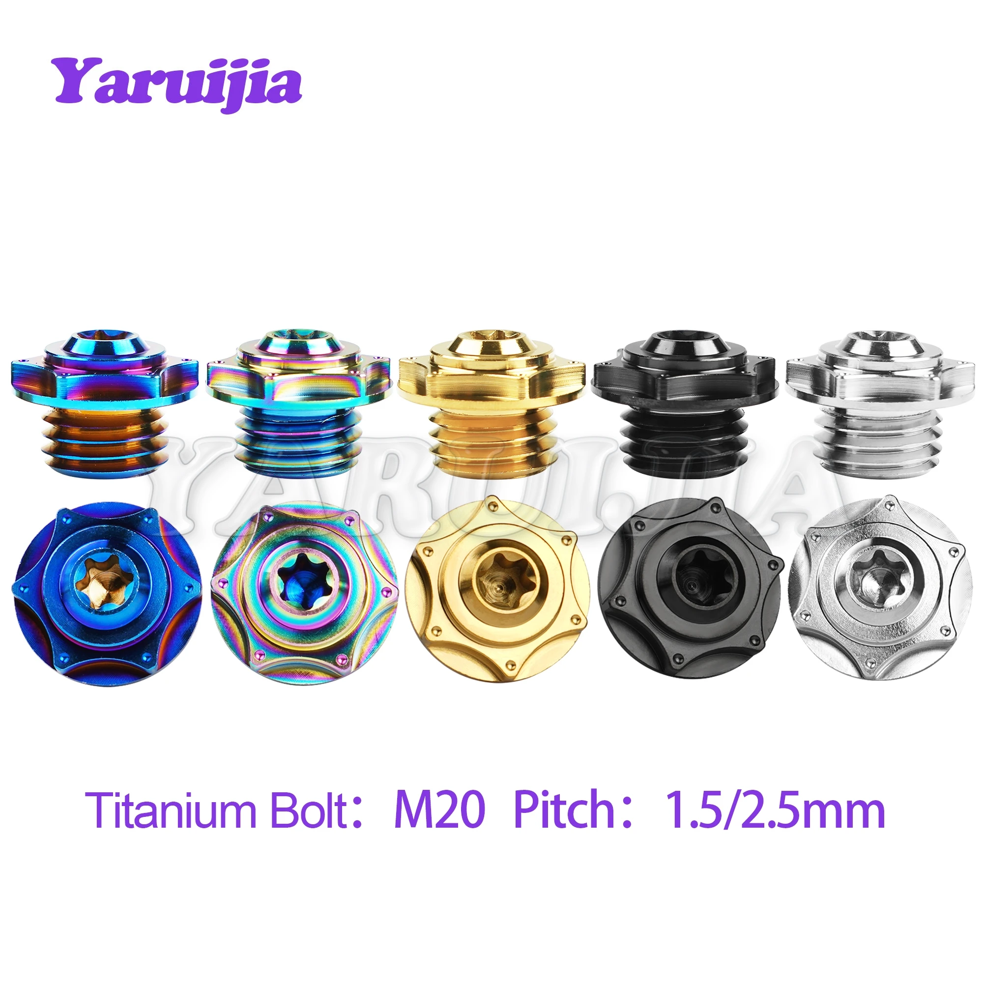 

Yaruijia titanium bolt M20 Honda screw pitch 1.5/2.5 mm for Motor Bike Engine Oil Cap