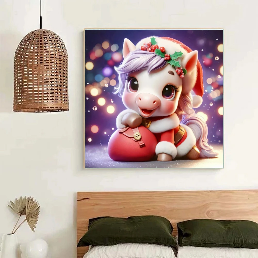 Kreskówka jednorożec 5D obraz diamentowy DIY mozaika Fantasy haft zwierzęcy obraz ścieg krzyżykowy Home Decor prezent dla dzieci