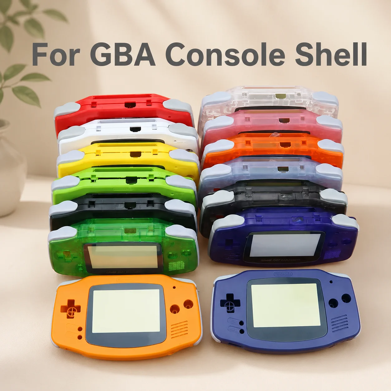 Game Boy Advance Protective Shell 15 Colors Transparent Solid Case Durable Full Replacement Installation GBA Gaming Console