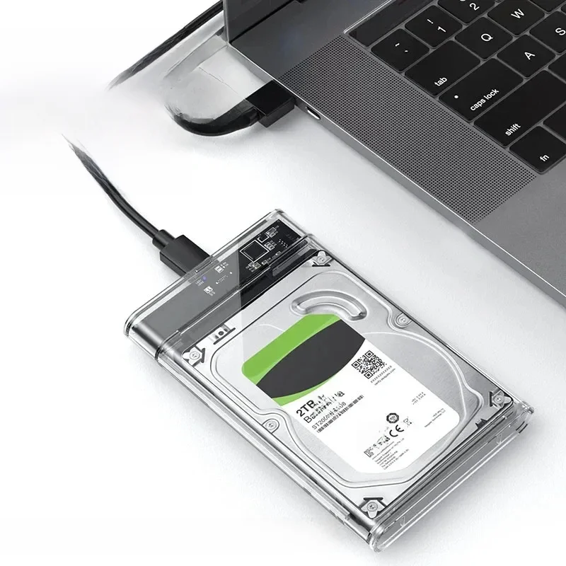 Boîtier de disque dur externe transparent, USB 3.0, 5Gbps, 2.5 ", boîtier de disque dur SATA HDD SSD, étui de rangement pour ordinateur portable