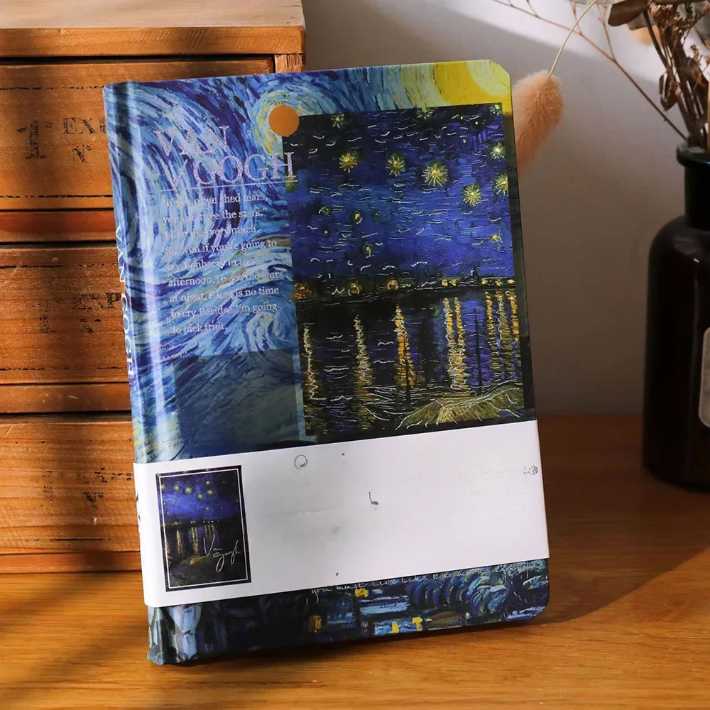 Seria obrazów olejnych Van Gogh / Monet Notatnik Kolorowa strona Ilustracja Twarda oprawa Piękny pamiętnik Notatnik studencki — zdjęcie produktu 7