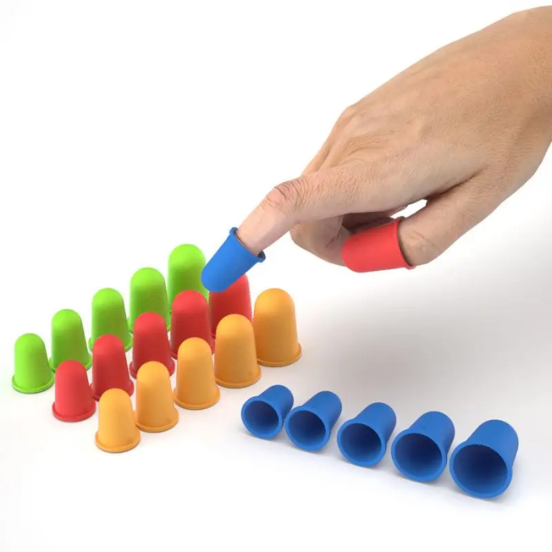 Ensemble de couvre-doigts en Silicone, Protection du bout des doigts, Anti-friction, protège les plaies, antibactérien, couvre-doigt unique, casquettes pour travaux de couture