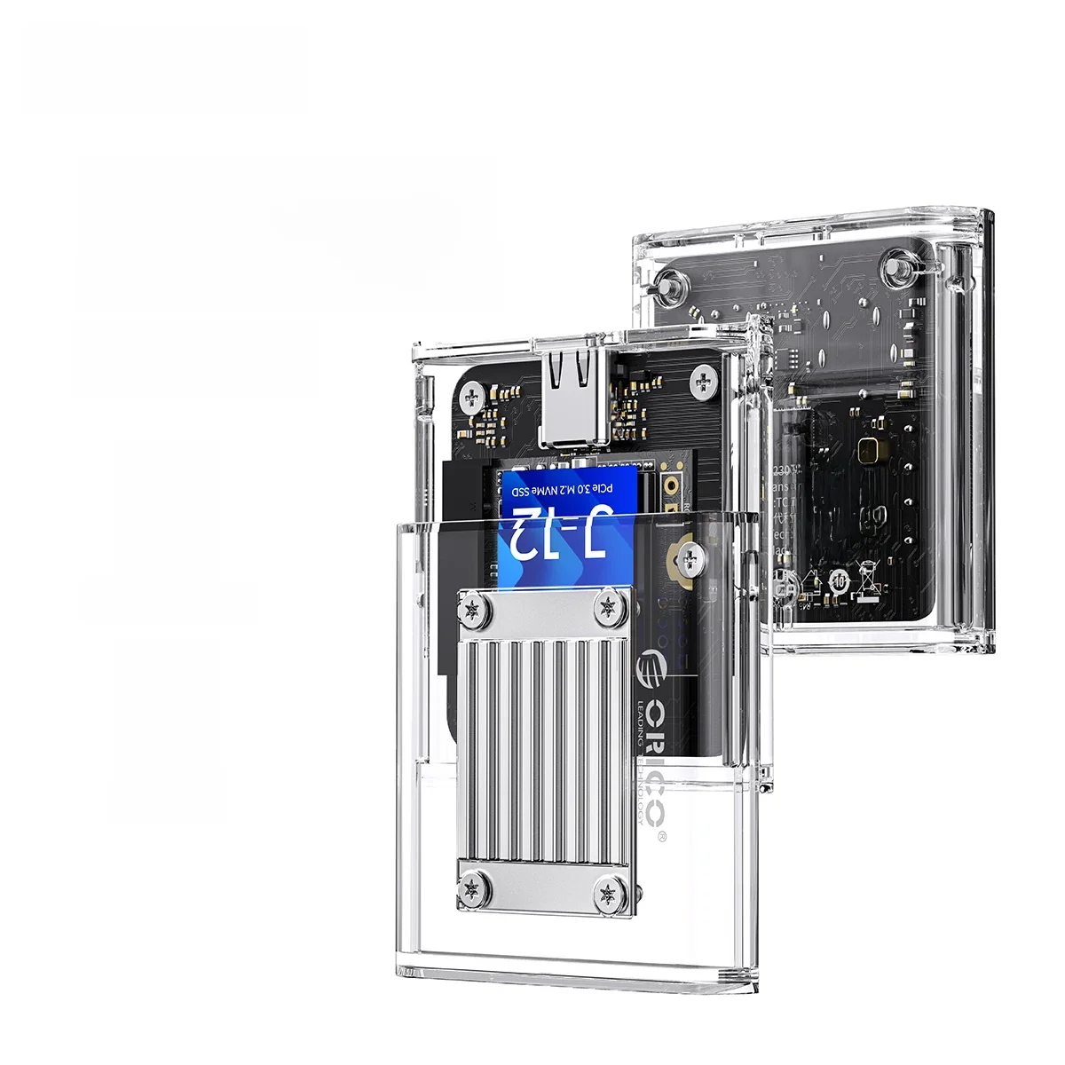 Orico mini 2230 m.2 ssd gehäuse nvme gehäuse 10gbps m.2 zu usb typ c transparenter externer adapter