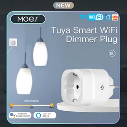 MOES WiFi Smart Power Socket Plug Brightness Adjust Timer For Tuya Smart Life App,Amazon Alexa Google Voice Control EU/UK/US
